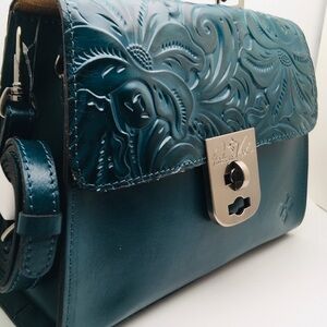 Patricia Nash Chauny Tooled Leather Satchel Crossbody